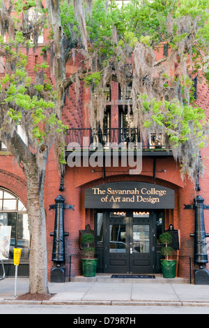 Una vista dell'edificio della savana College di Arte e Design di Savannah, Georgia Foto Stock