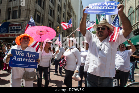 L'immigrazione può giorno marzo a Los Angeles 2013. Foto Stock