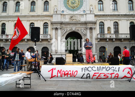 Padova, Italia, il 1 maggio 2013. Caso del Partito comunista contro il governo costituito da Enrico Letta PD - PDL. Foto Stock