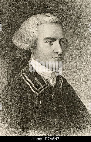 John Hancock (1737-1793). Era un mercante, statista e patriota di spicco della Rivoluzione Americana. Incisione. Foto Stock