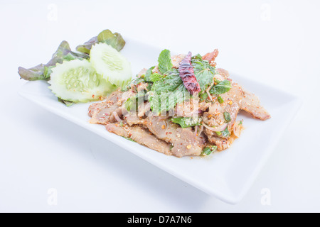 Carne di maiale piccante è il cibo della Thailandia Foto Stock