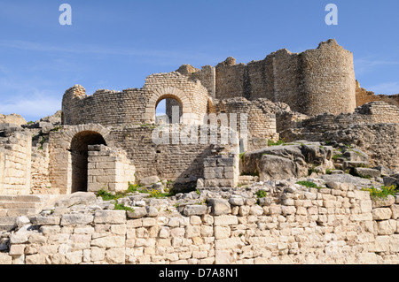 Bagni Romani presso la città romana di Dougga Tunisia Foto Stock