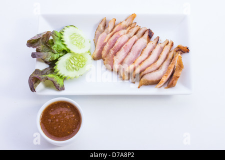 Collo di pezzi di carne di maiale è il cibo della Thailandia Foto Stock