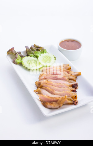 Collo di pezzi di carne di maiale è il cibo della Thailandia Foto Stock
