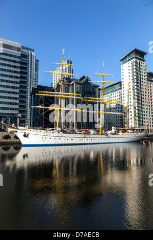 Marina militare tedesca Addestramento alla vela di nave Gorch Fock in visita a Londra Foto Stock