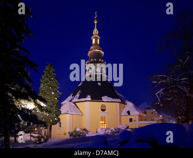 Seiffen Kirche inverno - Seiffen chiesa in inverno 02 Foto Stock