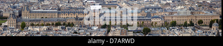 Louvre di Parigi - Le riprese panoramiche dalla Torre Montparnasse Foto Stock