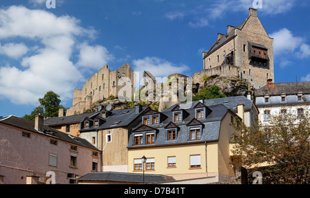 Burg Fels o campi Castello, Larochette, XI secolo, Granducato del Lussemburgo, Europa Foto Stock