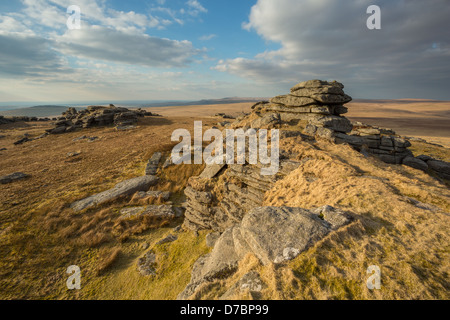 Vista dal grande Mis Tor Parco Nazionale di Dartmoor Devon UK Foto Stock