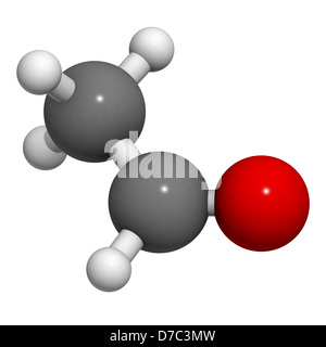 Acetaldeide (etanale) molecola, struttura chimica. Foto Stock