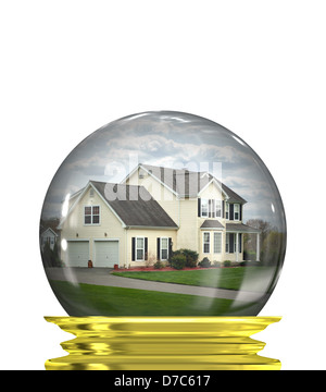 Real estate snow globe o sfera di cristallo Foto Stock