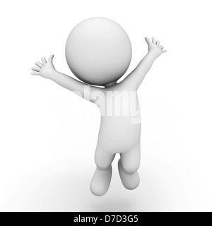 3d la gente bianca isolata su sfondo bianco Foto Stock