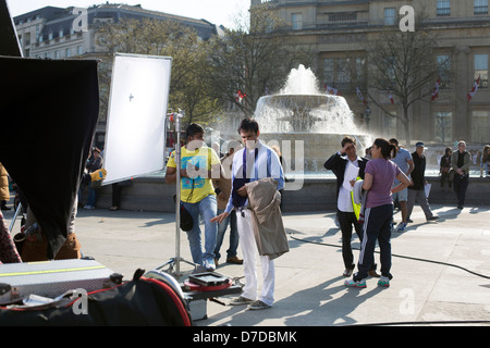 Bollywood riprese di film a Londra cinema indiano Sumeet Raghavan pascolo direttore di capra gauri sarwate Foto Stock