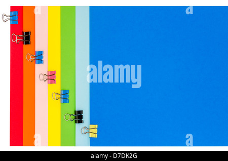 Rainbow Stationery con pinze di bloccaggio Foto Stock