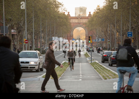 Arc de Triomf sul Passeig de Sant Joan - Barcellona, Spagna. Foto Stock