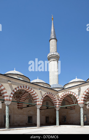 Il minareto di Uc Serefeli moschea di Edirne, Turchia Foto Stock