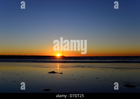 La Mission Beach tramonto sul molo Foto Stock
