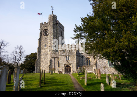 Chiesa di Santa Maria Chilham Village vicino a Canterbury Kent Foto Stock