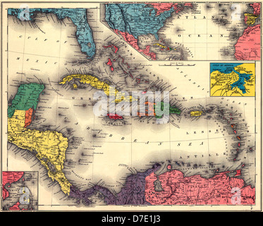 Mappa di West Indies, circa 1898 Foto Stock