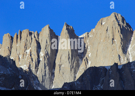 Il Monte Whitney visto da Alabama Hills, in California, Stati Uniti d'America Foto Stock