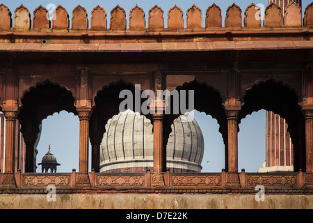 La Jama Masid o Moschea del Venerdì, la Vecchia Delhi, India Foto Stock