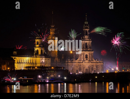 Feuerwerk Dresda - Dresden fuochi d'artificio 35 Foto Stock