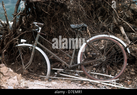 Bicicletta abbandonata, Languedoc, Francia Foto Stock