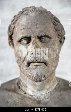 Demosthenes (384-322 AC). Politico e oratore ateniese. Busto. Copia romana di un originale di 280 a.e.v. Glyptothek. Monaco di Baviera. Germania. Foto Stock