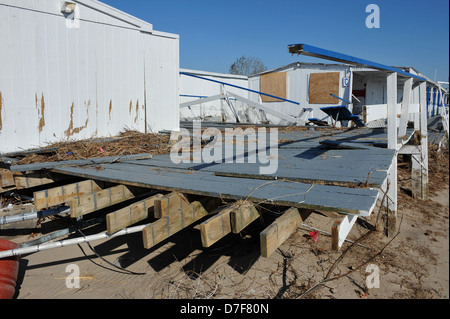 QUEENS, NY - novembre 09: Scene di uragano Sandy postumi nel punto ariosi parte di Far Rockaway il 9 novembre 2012 Foto Stock