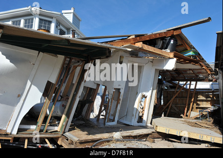 QUEENS, NY - novembre 09: Scene di uragano Sandy postumi nel punto ariosi parte di Far Rockaway il 9 novembre 2012 Foto Stock