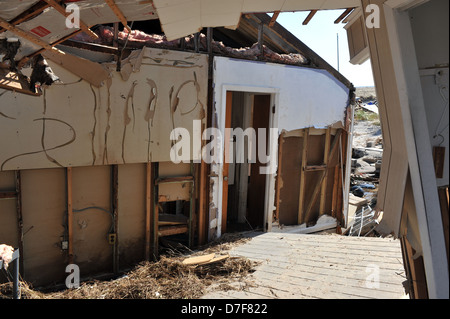 QUEENS, NY - novembre 09: Scene di uragano Sandy postumi nel punto ariosi parte di Far Rockaway il 9 novembre 2012 Foto Stock