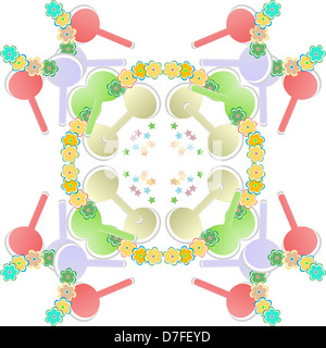 Seamless pattern, fiori tropicali, motivo floreale Foto Stock