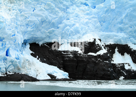 Parte di un ghiacciaio in Patagonia, Sud America. Foto Stock