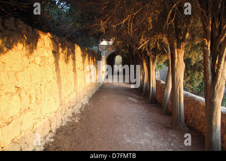 Passaggio presso il monastero delle Suore di Nostra Signora di Sion in Ein Kerem di Gerusalemme Foto Stock