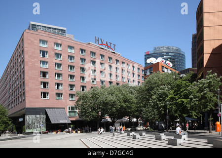 Berlin Mitte Potsdamer Platz Marlene Dietrich Square Hyatt Hotel Foto Stock