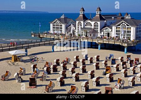 Deutschland, Meclenburgo-Pomerania Occidentale, Insel Ruegen, Sellin, Seebruecke, Ostsee Foto Stock