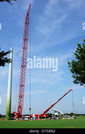 Costruzione di un mulino a vento, Germania, energia Foto Stock