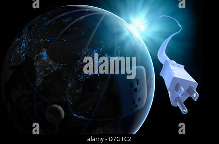 Global energia solare idea. Foto Stock