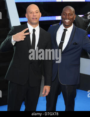 VIN DIESEL & Tyrese Gibson Fast & Furious 6. PREMIERE MONDIALE Leicester Square Londra Inghilterra REGNO UNITO 07 Maggio 2013 Foto Stock