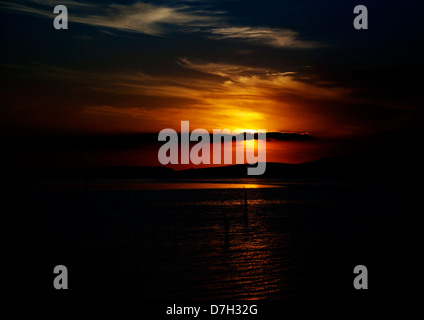 Lago Trasimeno Tramonto Foto Stock