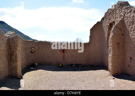 Rovine della chiesa vicino Abiquiu nuovo Mexico-Santa Rosa de Lima Chiesa Foto Stock