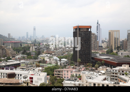 Santiago de Cile vista dal Cerro Santa Lucia Skyline Foto Stock