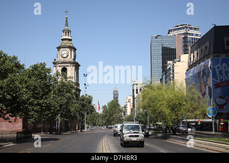 Cile Santiago de Chile Iglesia y Convento de San Francisco Chiesa Avenida Libertador Bernardo Avenida Alameda Foto Stock