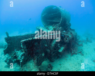 S.S. Thistlegorm, relitto affondato il 5 ottobre 1941 in Mar Rosso e ora è un ben noto sito di immersione. Foto Stock