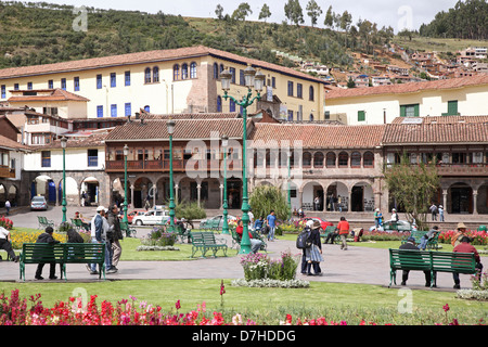 Perù Cusco Plaza de Armas Foto Stock