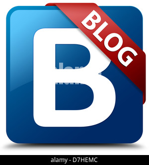 Blog blu pulsante quadrato Foto Stock
