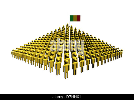 Piramide di astratti Persone con il Mali bandiera illustrazione Foto Stock