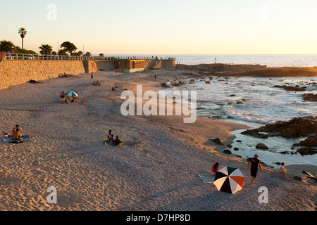 Spiaggia, Sea Point, Città del Capo, Sud Africa Foto Stock
