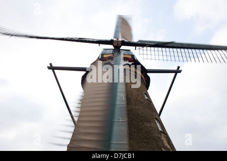 Kinderdijk in Olanda: 19 vecchi mulini a vento sono ancora al lavoro Foto Stock