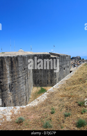 Vista sulla Fortezza Nuova ( Neo Frourio ), Corfù Città Patrimonio Mondiale UNESCO città, l'isola di Corfù, Grecia, Europa Foto Stock